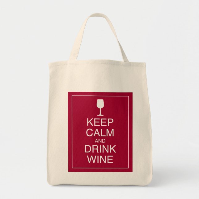 Conserver le calme et boire du vin - Sac fourre-to (Devant)