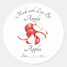 Conserves de pommes et autocollants et étiquettes