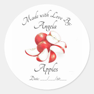 Conserves de pommes et autocollants et étiquettes