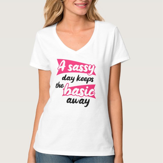 Conservez ou créez votre propre T-shirt à col V (Devant)