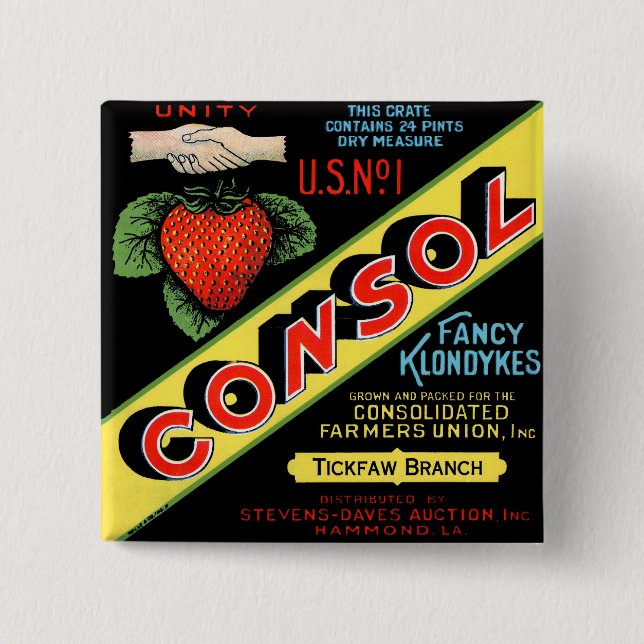 Consol Extravagant Klondykes Erdbeeren Button (Vorderseite)