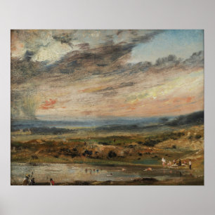 Constable - Hampstead Heath with Pond and Bathers Poster
