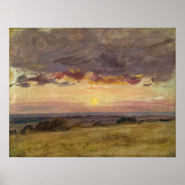 Constable - Sommer-Abend mit Sturmwolken Poster (Vorne)