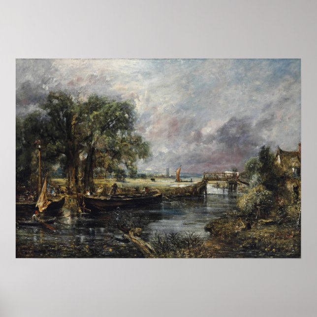 Constable - View on Stour in der Nähe von Dedham Poster (Vorne)