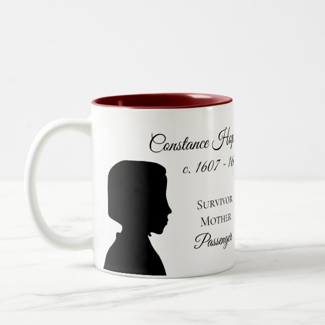 Constance Hopkins Mayflower Nachkomme-Tasse Zweifarbige Tasse (Links)
