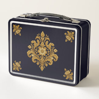 Constantine-Erbe bestickte Tasche Metall Brotdose