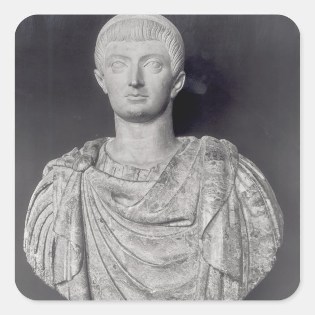 Constantine I c.350 AD Quadratischer Aufkleber (Vorderseite)