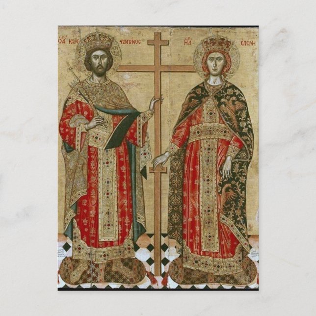 Constantine und Helen von Emmanuel Tzanes Postkarte (Vorderseite)