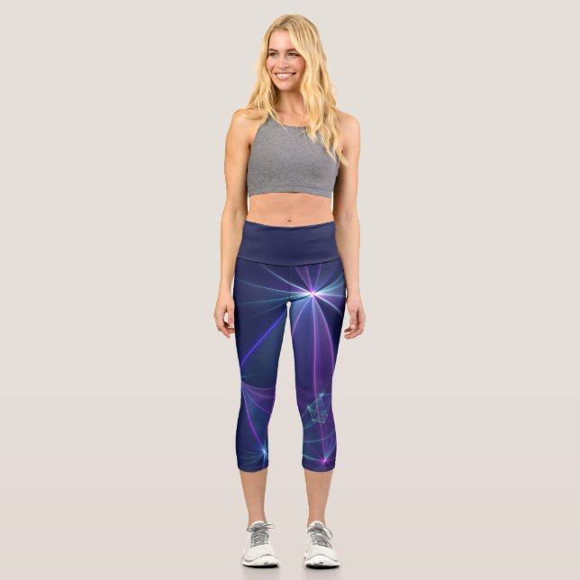 Constellation, Abstrakt Fantasy Fraktal Art Capri Leggings (Vorderseite)