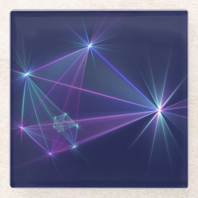 Constellation, Abstrakt Fantasy Fraktal Art Glasuntersetzer (Vorderseite)