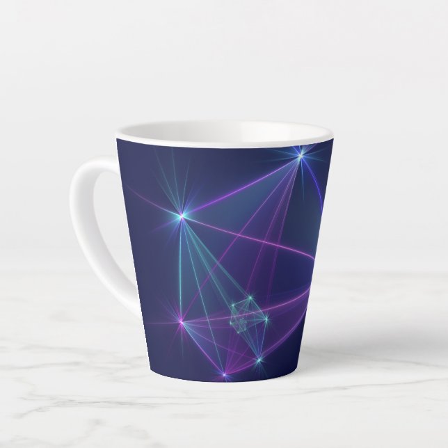Constellation, Abstrakt Fantasy Fraktal Art Milchtasse (Linke Ecke)