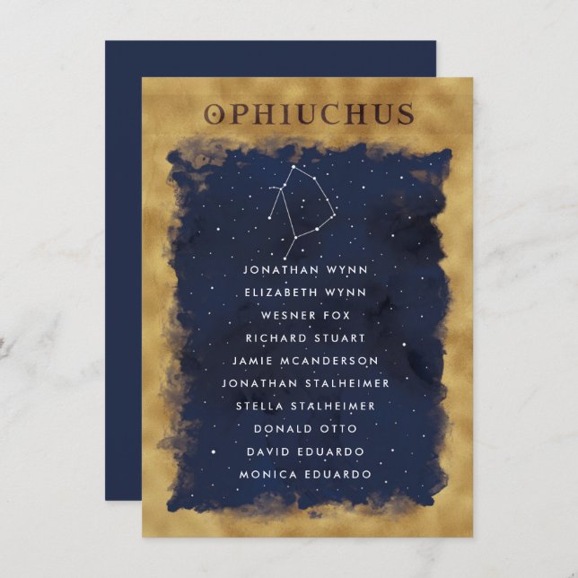 Constellation Celestiating Chart OPHIUCHUS (Vorne/Hinten)