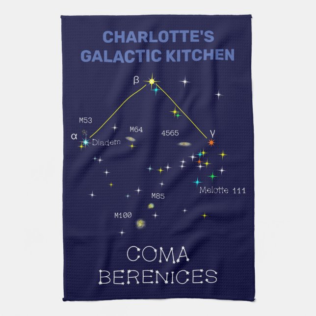 Constellation Coma Berenices Geschirrtuch (Vertikal)