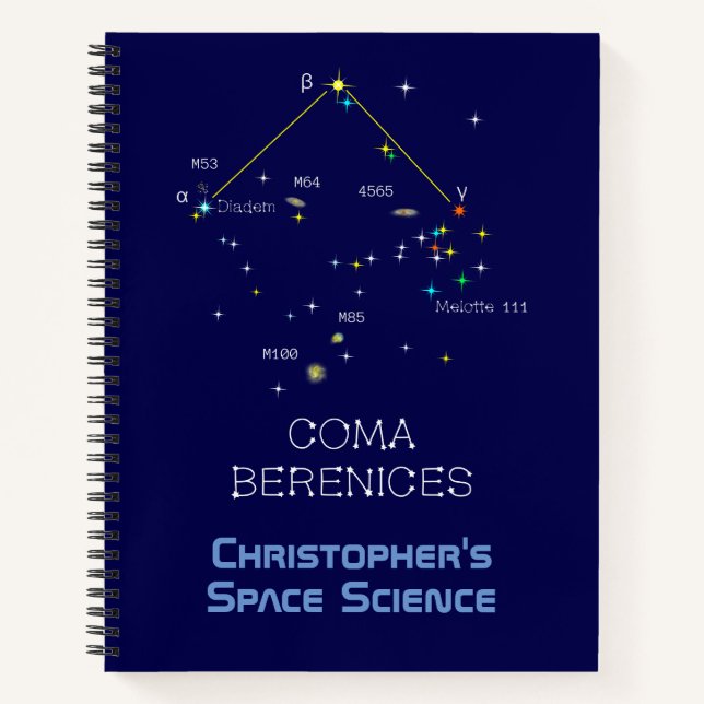 Constellation Coma Berenices Notizbuch (Vorderseite)