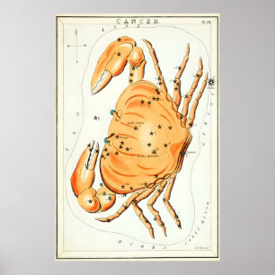 Constellation du Cancer Impression d'art fin Antiq