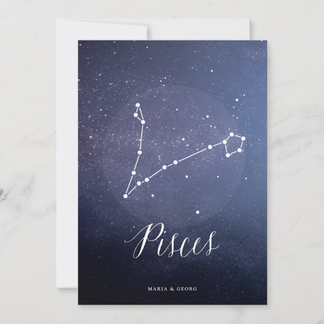 Constellation Star Celestial Tischnummer Pisces (Vorderseite)