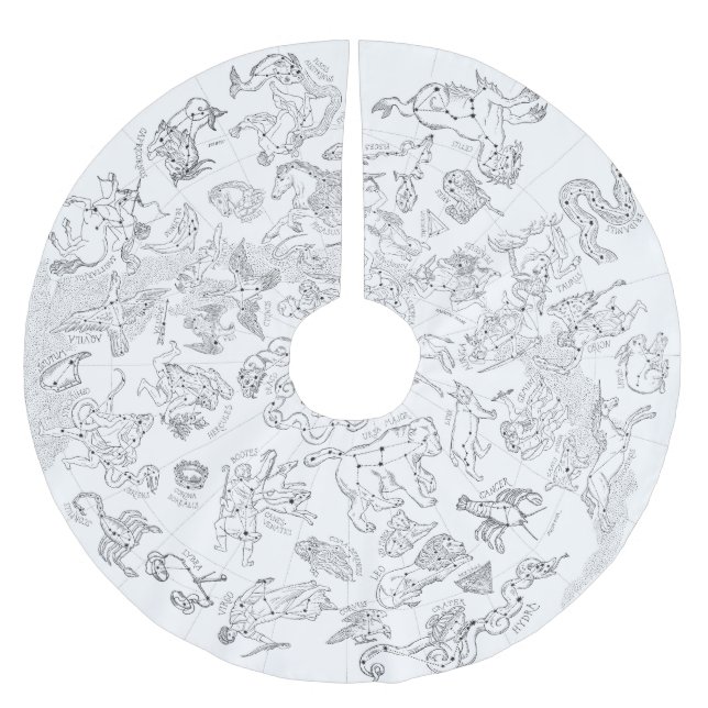 Constellation Star Map Weihnachtsbaumrock Polyester Weihnachtsbaumdecke (Vorderseite)