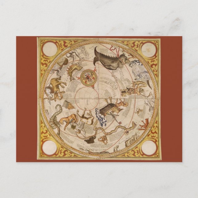 Constellation Stars Southern Sky Vintag Astronomie Postkarte (Vorderseite)