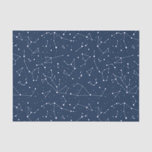 Constellations Starry Sky Navy Blue Seidenpapier