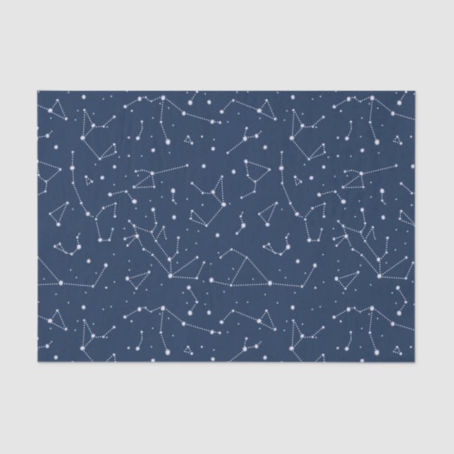 Constellations Starry Sky Navy Blue Seidenpapier (Vorderseite)