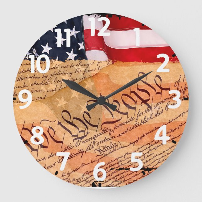 Constitution Acrylic Round Wall Clock Große Wanduhr (Vorderseite)