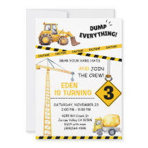 Construction 3ème anniversaire Invitation