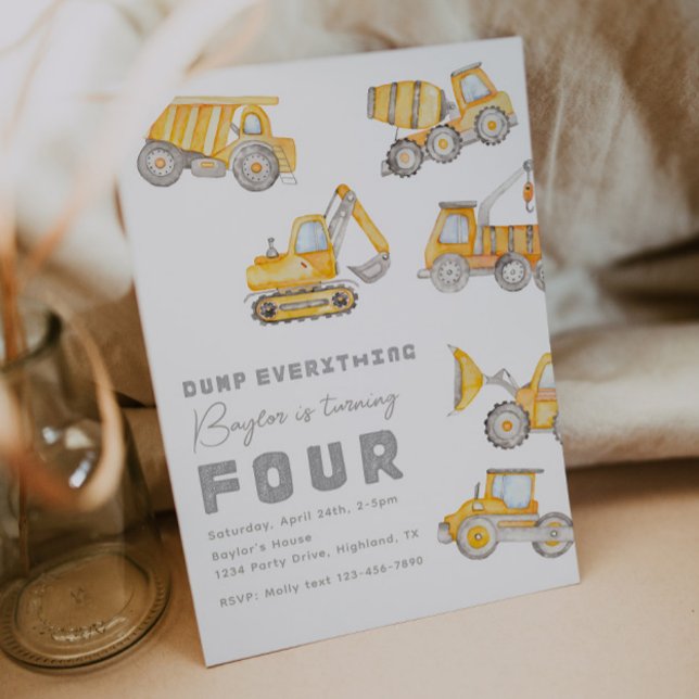 Construction 4ème anniversaire Invitation (Créateur téléchargé)