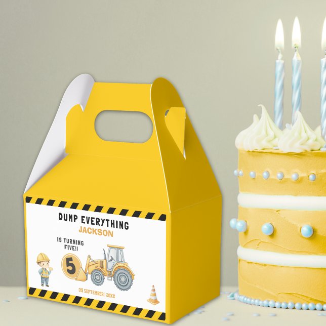 Construction Birthday 5 Boy  | Dump Truck Party  Geschenkschachtel (Von Creator hochgeladen)