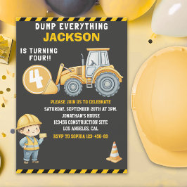 Construction Birthday  | Dump Truck & Excavator  Einladung