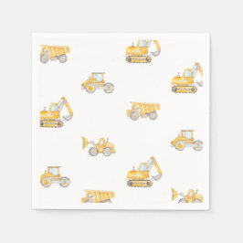 Construction Birthday Dump Trucks Birthday Serviette