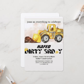 Construction Birthday Invitation Editable Dump Tru Einladung