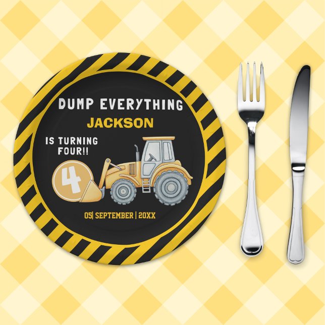 Construction Birthday Party | Excavator & Wrecking Pappteller (Von Creator hochgeladen)