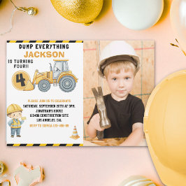 Construction Birthday with Photo | Dump Truck Einladung