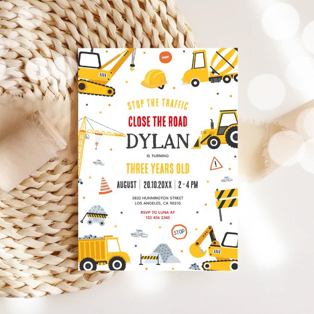 Construction Boy Birthday Invitation (Créateur téléchargé)