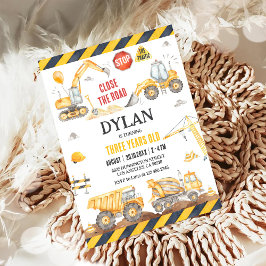 Construction Boy Birthday Invitation Einladung