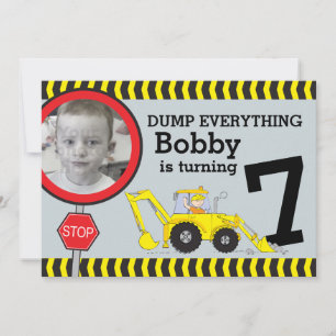 Construction boys 7ème anniversaire invitation fêt