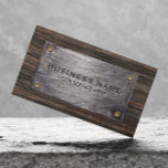 Construction Builder Wood & Metal Professional Visitenkarte<br><div class="desc">Construction Builder Wood & Metal Professional Business Card.</div>