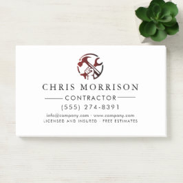 Construction Business Marketing Logo Post-it Klebezettel