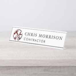 Construction Business Marketing Logo Schreibtischnamensplakette