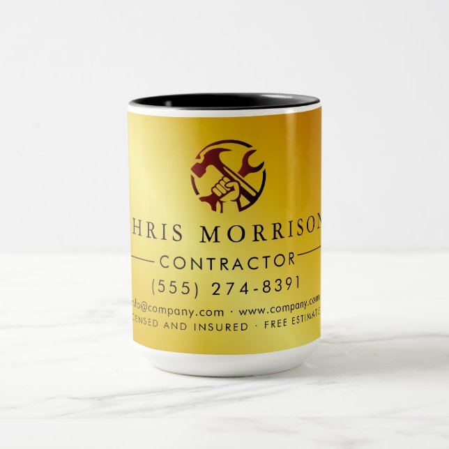 Construction Business Marketing Logo Tasse (Zentrum)