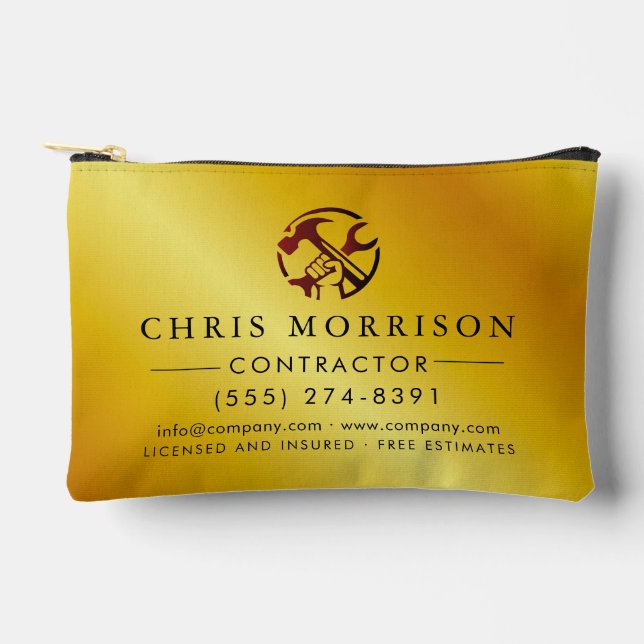 Construction Business Marketing Logo Zubehörtasche (Vorderseite)