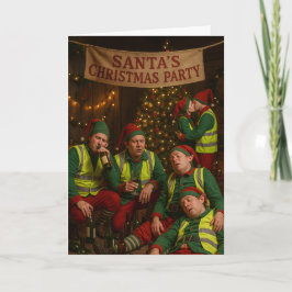 Construction Christmas card - drunk elves! Karte