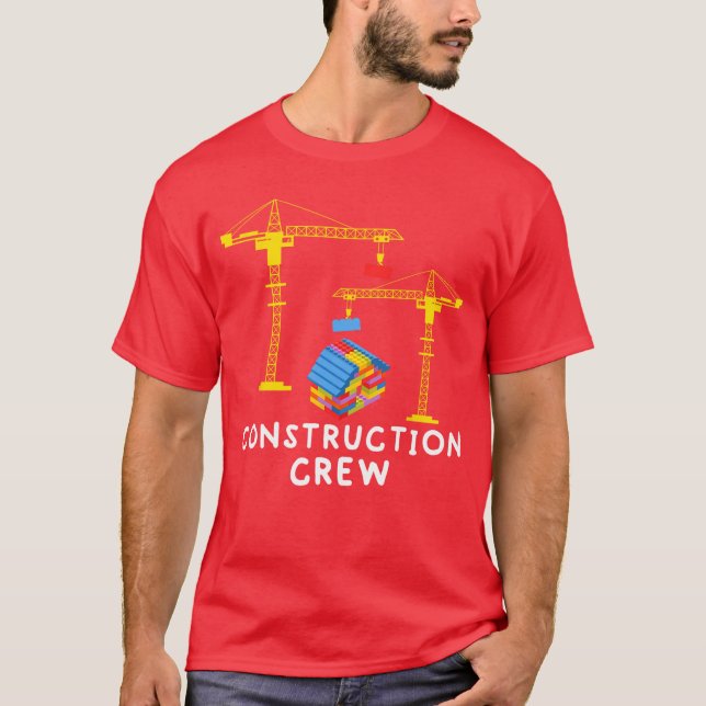 Construction Crew Bricklayer Building Blocks Maste T-Shirt (Vorderseite)
