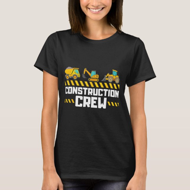 Construction Crew Worker Excavator Boys Girls Kids T-Shirt (Vorderseite)
