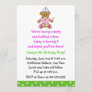Construction de fille une invitation d'ours