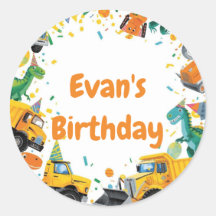 Construction Dinosaur Birthday Party