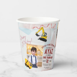 Construction Dump Truck Party Boy Birthday  Paper Pappbecher
