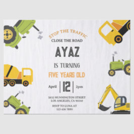 Construction Dump Truck Party Boy Birthday  Seidenpapier