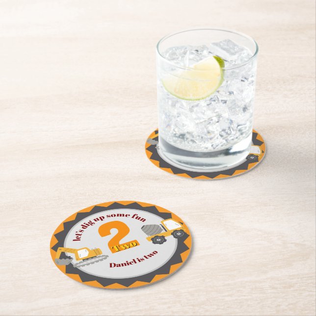 Construction Dump Truck Runder Pappuntersetzer (Vor Ort)