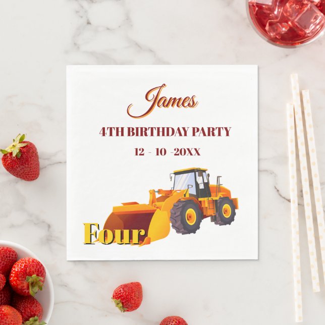 Construction Dump Truck Serviette (Beispiel)